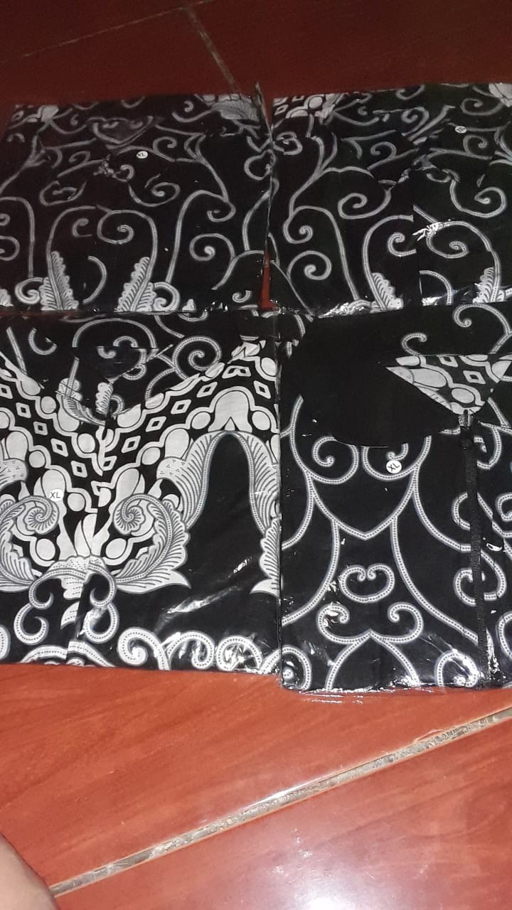 Batik Couple Keluarga Sania Ruffle Ori Ndoro Jowi Dnt Motif Ulir Putih