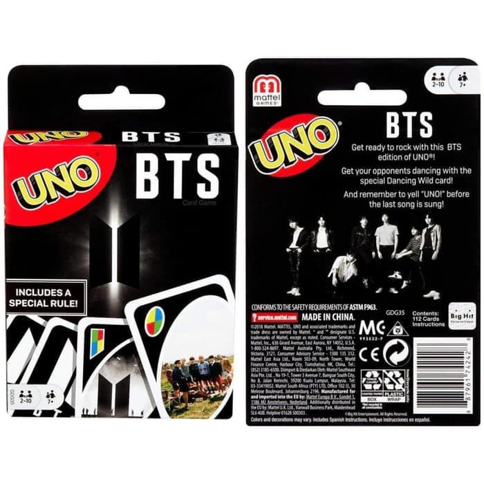 Terbaru [UNO BTS] Kartu Uno versi BTS / Uno Card by Mattel Games Original