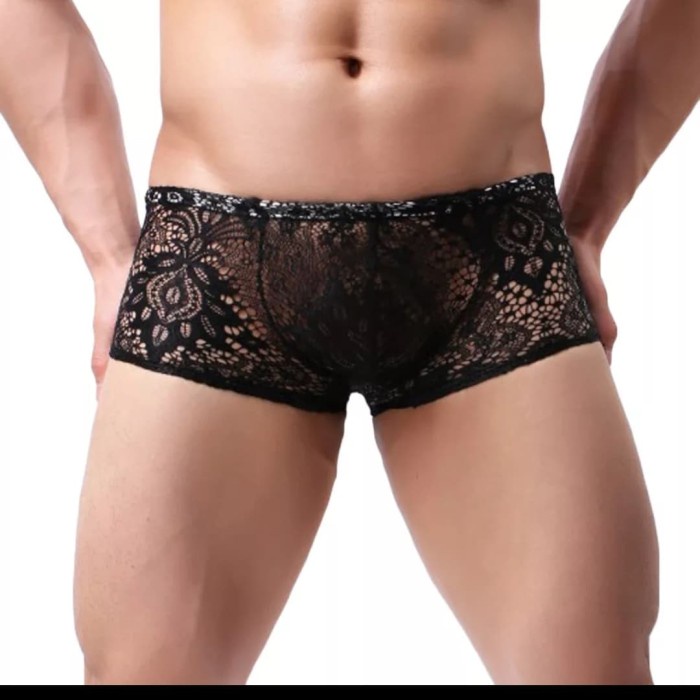 celana dalam boxer renda pria  underwear sexy men