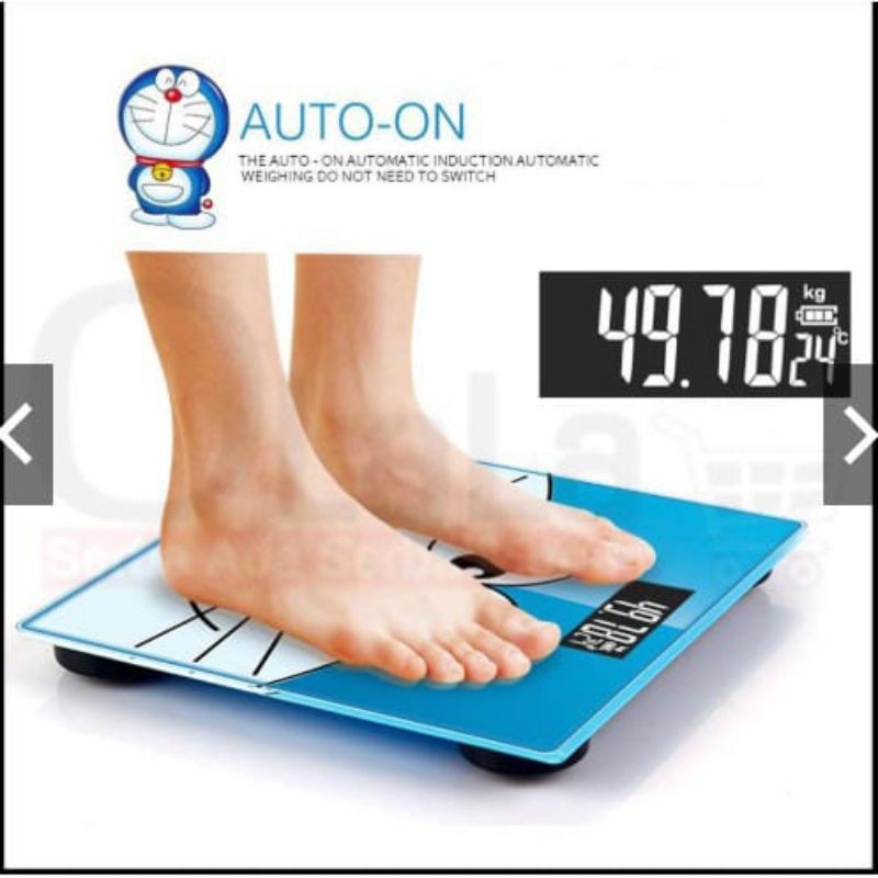 Timbangan Badan Digital Kartun 180Kg Body Scale Kaca Tempered 26x26