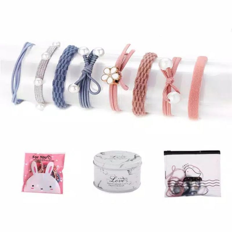 ikat rambut bahan elastis isi 15pcs Bahan Karet Gaya Korea Fashion Import Murah Kualitas Bagus