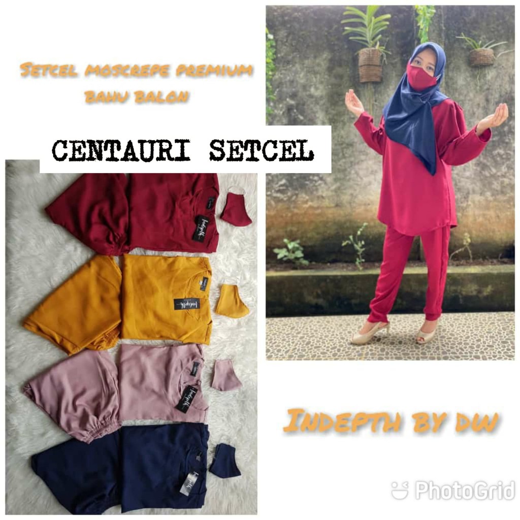 BAJU WANITA SETELAN CELANA BAHAN MOSCREPE PREMIUM