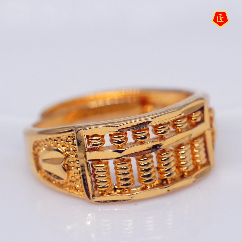 [Ready Stock]Retro Fashion Gold Abacus Ring