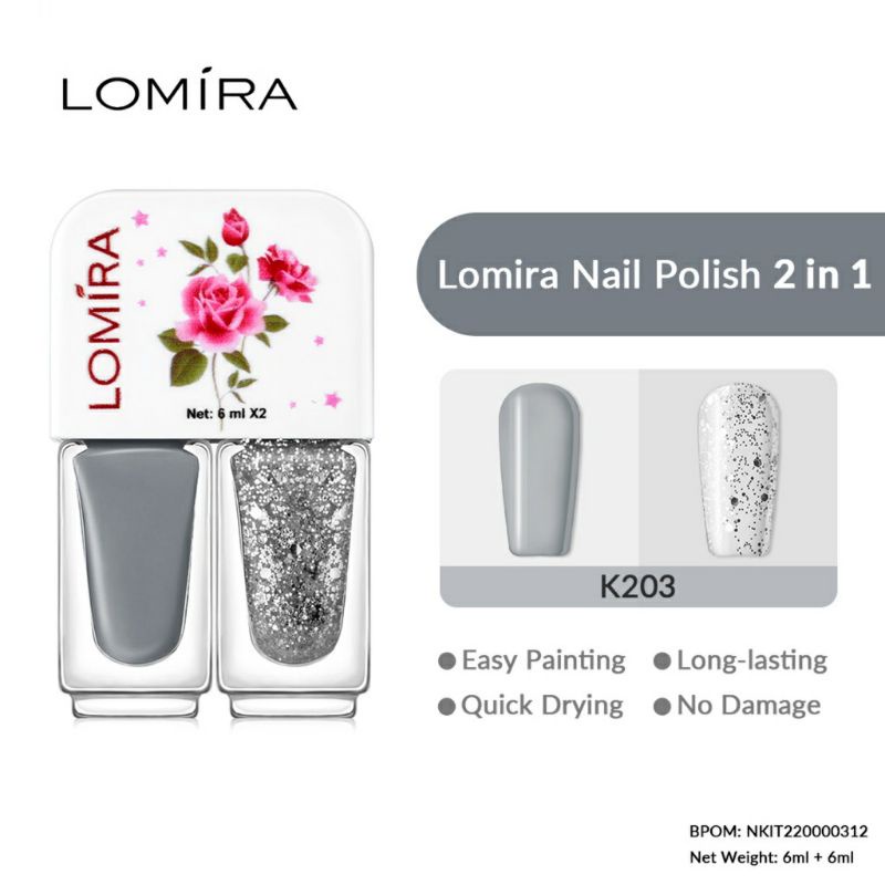 LOMIRA NAIL POLISH 2IN1 KUTEK DUAL COLOUR