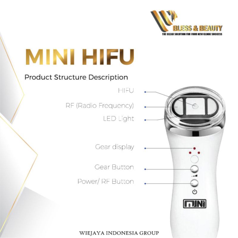 Alat Terapi Ultrasonic Mini HIFU Anti Aging Menyamarkan Mata Panda Kerutan