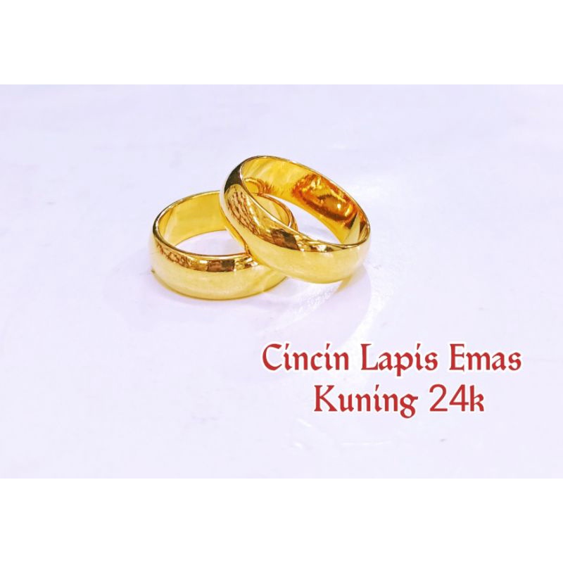 CINCIN POLOS KUNING 24K/CINCIN KAWIN/CINCIN NIKAH/CINCIN COUPLE GOLD