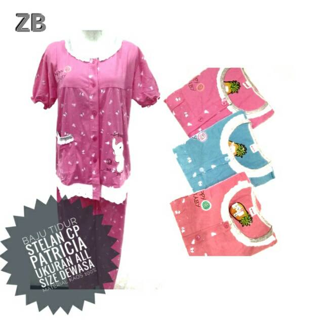 New Arrival Baju Tidur CP Patricia|baju Tidur Busui Firiendly | Baju Tidur Panjang