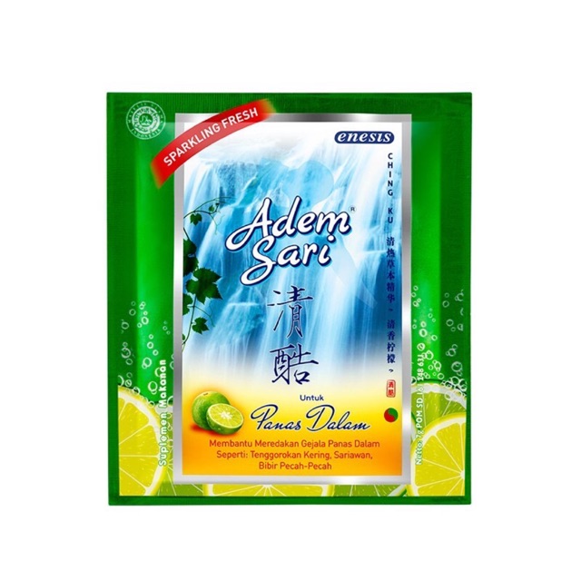 

Adem Sari Sachet 7 gram x 24 Sachet Obat Pereda Panas Dalam Pelancar BAB Sakit Tenggorokan Sariawan