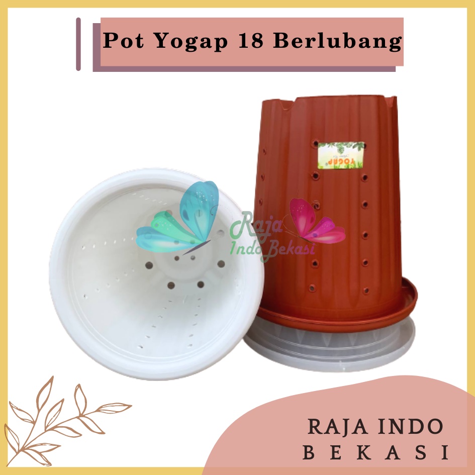 Pot Yogap 18 Putih Bening Transparan Merah Bata Merah Coklat Terracota Terracotta Berlubang POT BUNGA YOGAP 18 DIAMETER 21 cm BERLUBANG