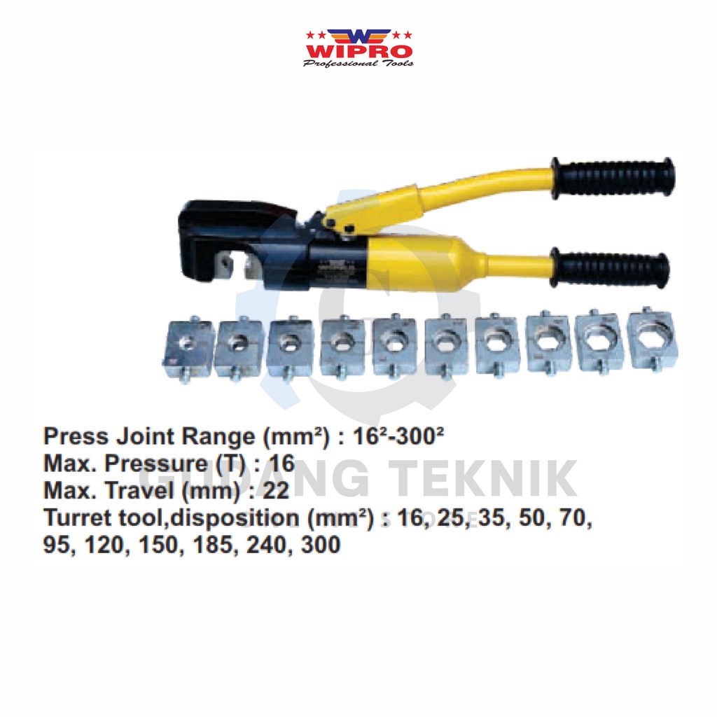 Tang Press Skun Hidrolik WIPRO KYQ-300 / Tang Skun Kabel CRIMPING PLIERS WIPRO KYQ300 - Tang Crimping Hydraulic KYQ 300 WIPRO