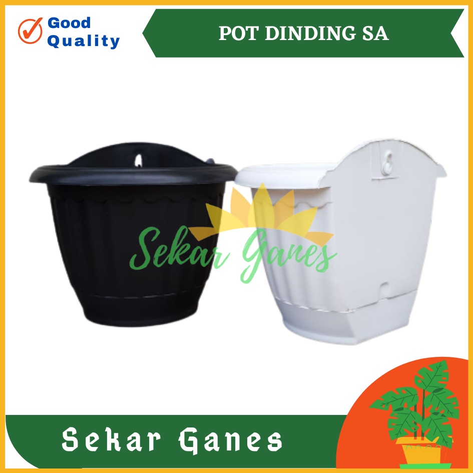 Pot Dinding Sa TP 20 Putih Hitam Pot Tanaman Hias Bunga Wall Flower Pot Dinding Vertikan Garden Putih Tempel Murah Dekorasi Unik