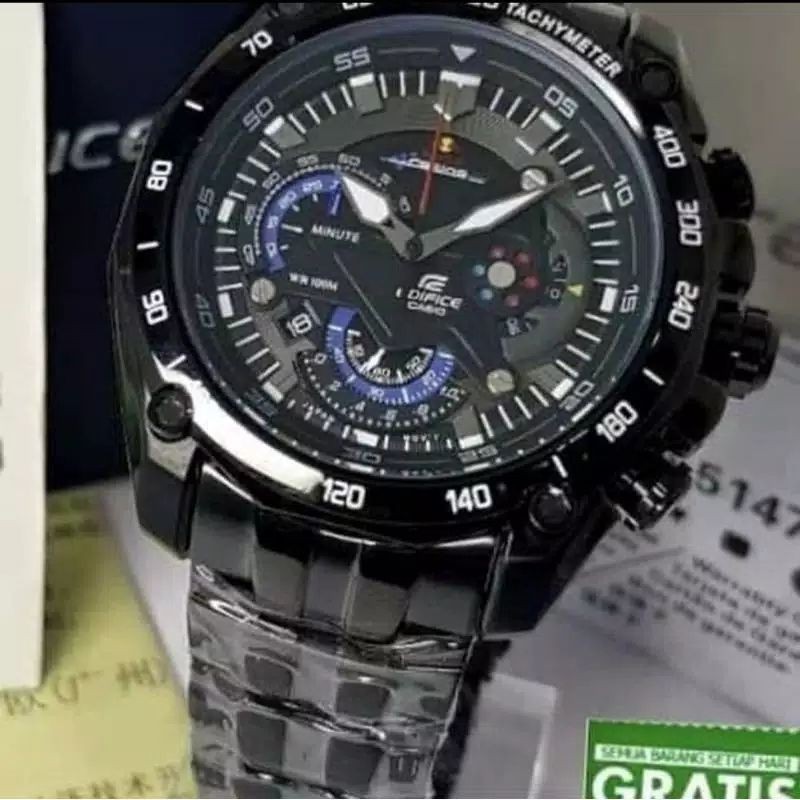 Jam Tangan Pria Merek Casio Edifice EFR 550 RedBull Black Original BM Fullset