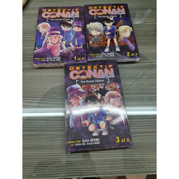 Komik Detektif Conan The  Raven Chaser set vol 1-3 segel ori