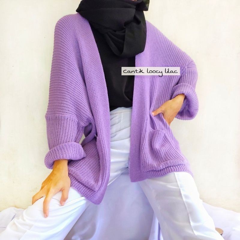 CS015 Cardigan Rajut Wanita Loocy Oversize