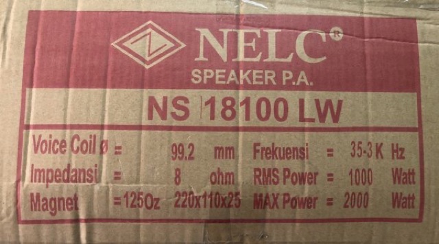 Speaker 18 inc Nelc 18100 LW