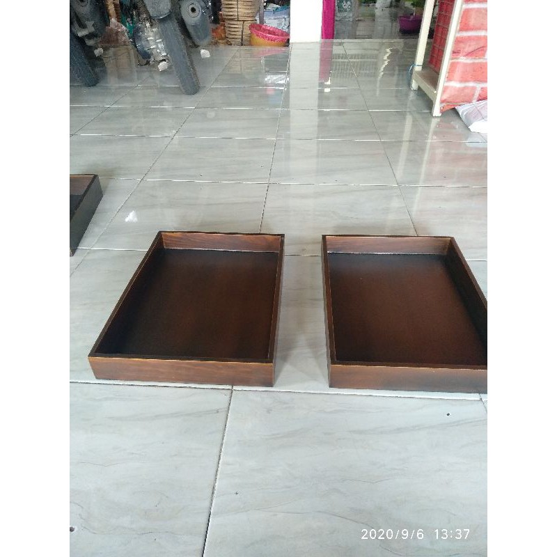 Nampan / Baki / Tray kayu Pinus 40 x 30 datar TANPA LUBANG