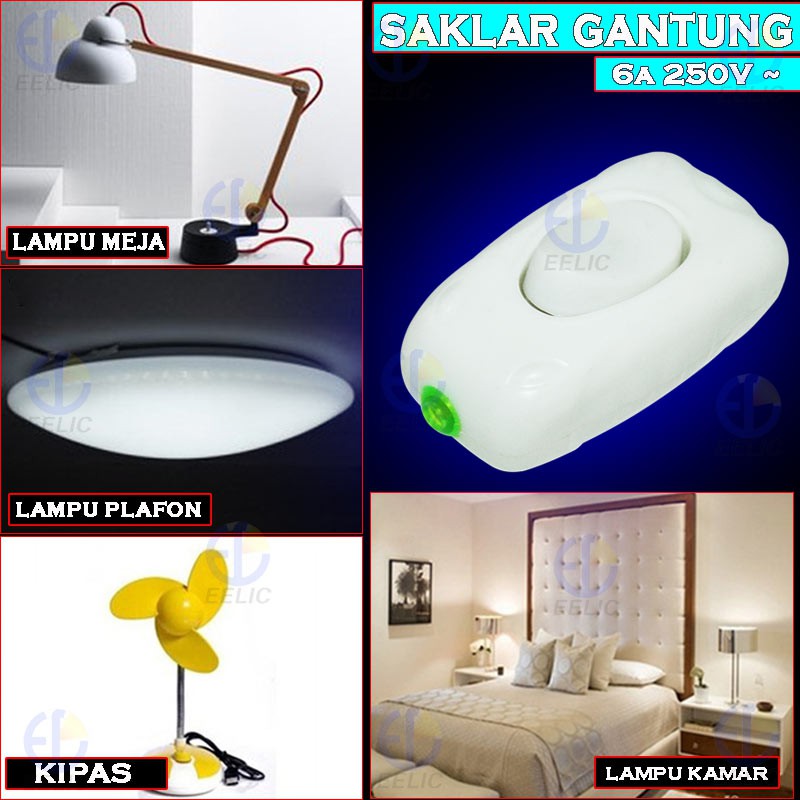 EELIC SAR-106 ISI 6 PCS SAKLAR ON/OFF SAKLAR GANTUNG SERI ON OFF SWITCH  6A-250V