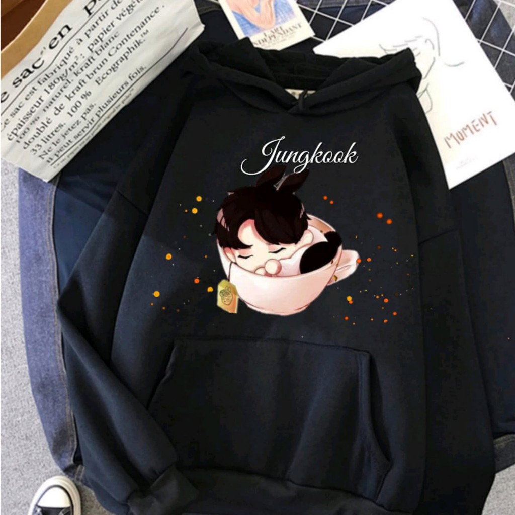 Hoodie Jungkook Bts Wanita Oversize Hodie BTS Murah Xxl Sweater Jungkook Anak Perempuan Hoodie Bt21