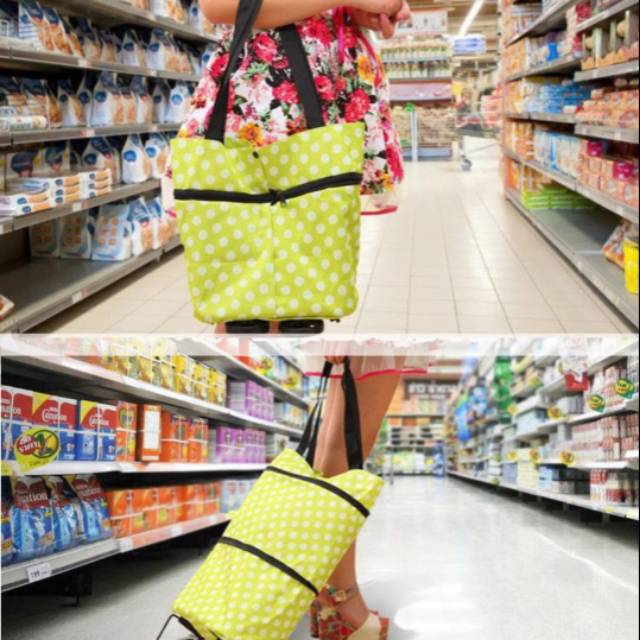 TROLI BAG SHOPPING PRAKTIS/TROLI BELNJA LIPAT/TAS BELANJA LIPAT