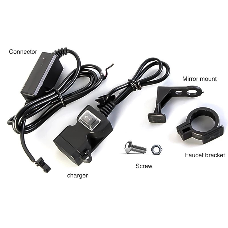 NA - Charger Motor Stang / Kaca Spion Motor Anti Air 2usb 2.1A 021