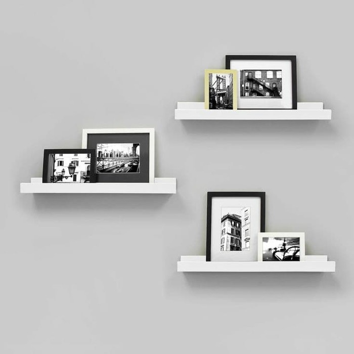 

3 pcs Rak melayang, Rak Bingkai foto, Rak Buku, P40cm - Hitam