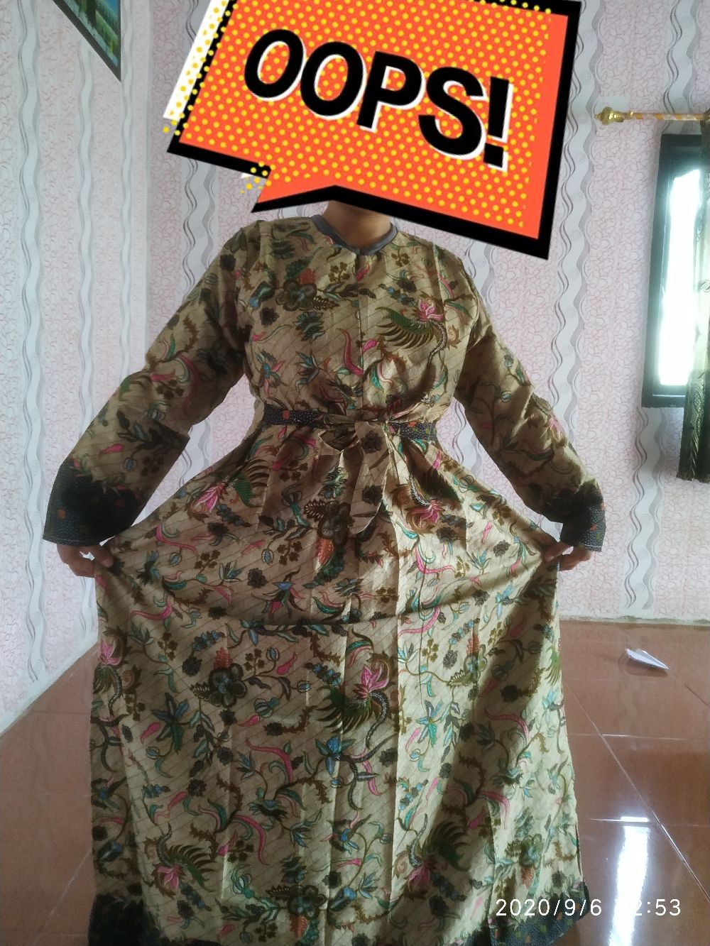 Gamis Batik Modern Motif Kembang Tabur