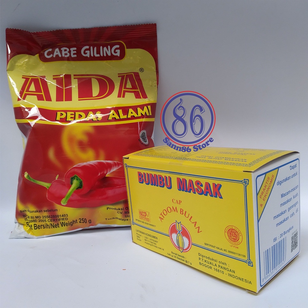 

Atom Bulan Dan Aida Bubuk Cabe Bumbu Instan Tabur Penyedap Rasa Makanan