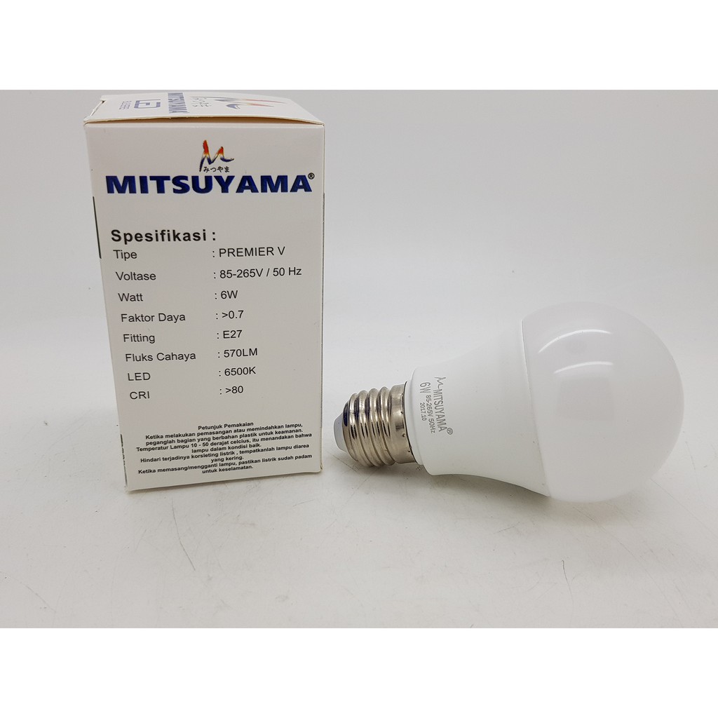 Lampu LED 6 watt PREMIER V Model BULB Merk MITSUYAMA GARANSI 1 THN