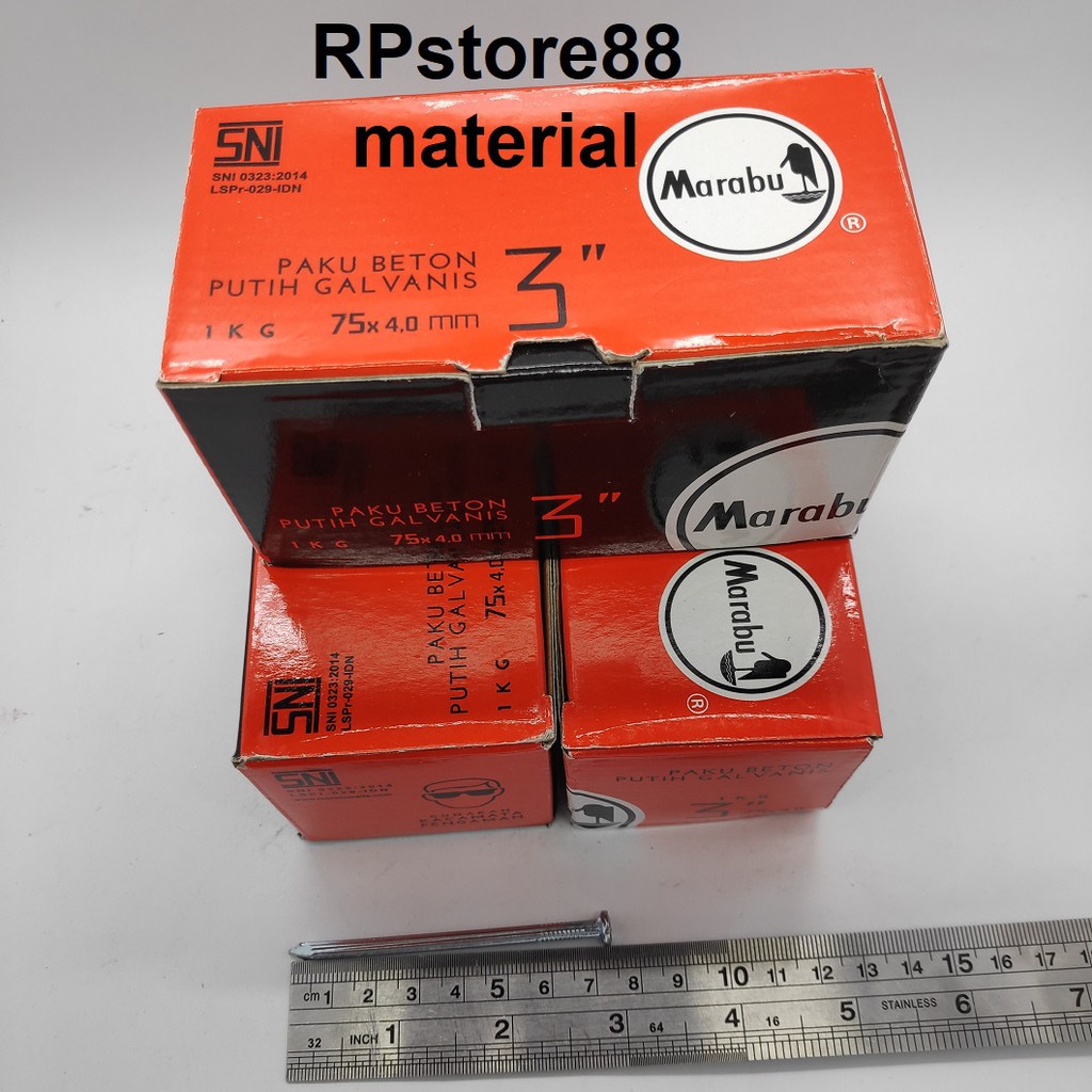 PAKU BETON MARABU 3''-PAKU BETON 7.5CM-PAKU BETON ASLI-PAKU PUTIH 7CM