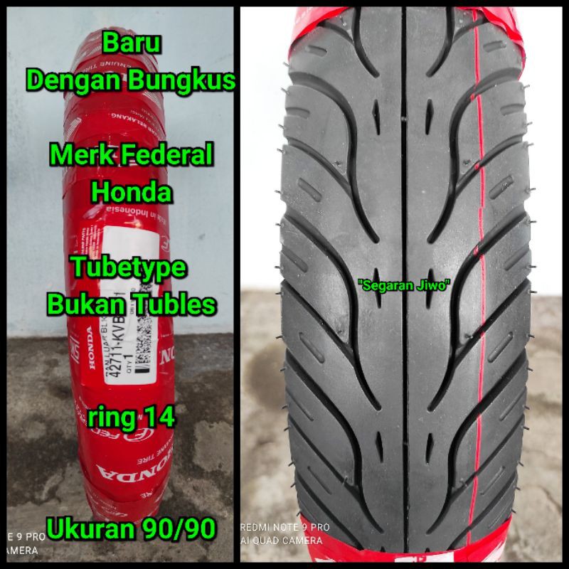 Ban matic ring 14 ukuran 90/90 Ban belakang Honda beat, Vario 110 125 Federal bukan Tubles