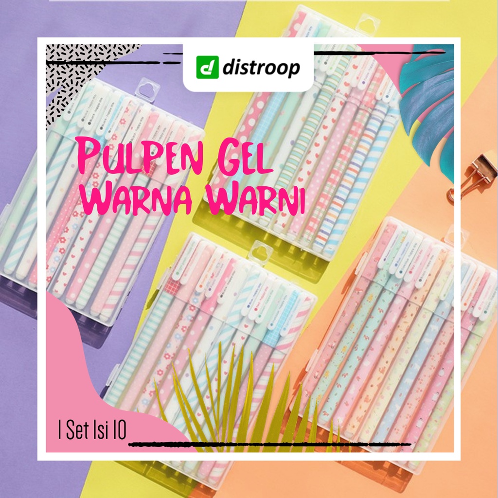 Pulpen Gel Warna Warni Karakter / Pulpen Lucu Korea Unicorn 10in1 Box