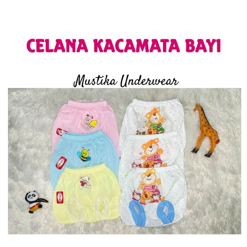 1 LUSIN CELANA BAYI KACAMATA POLOS 0-3 BULAN