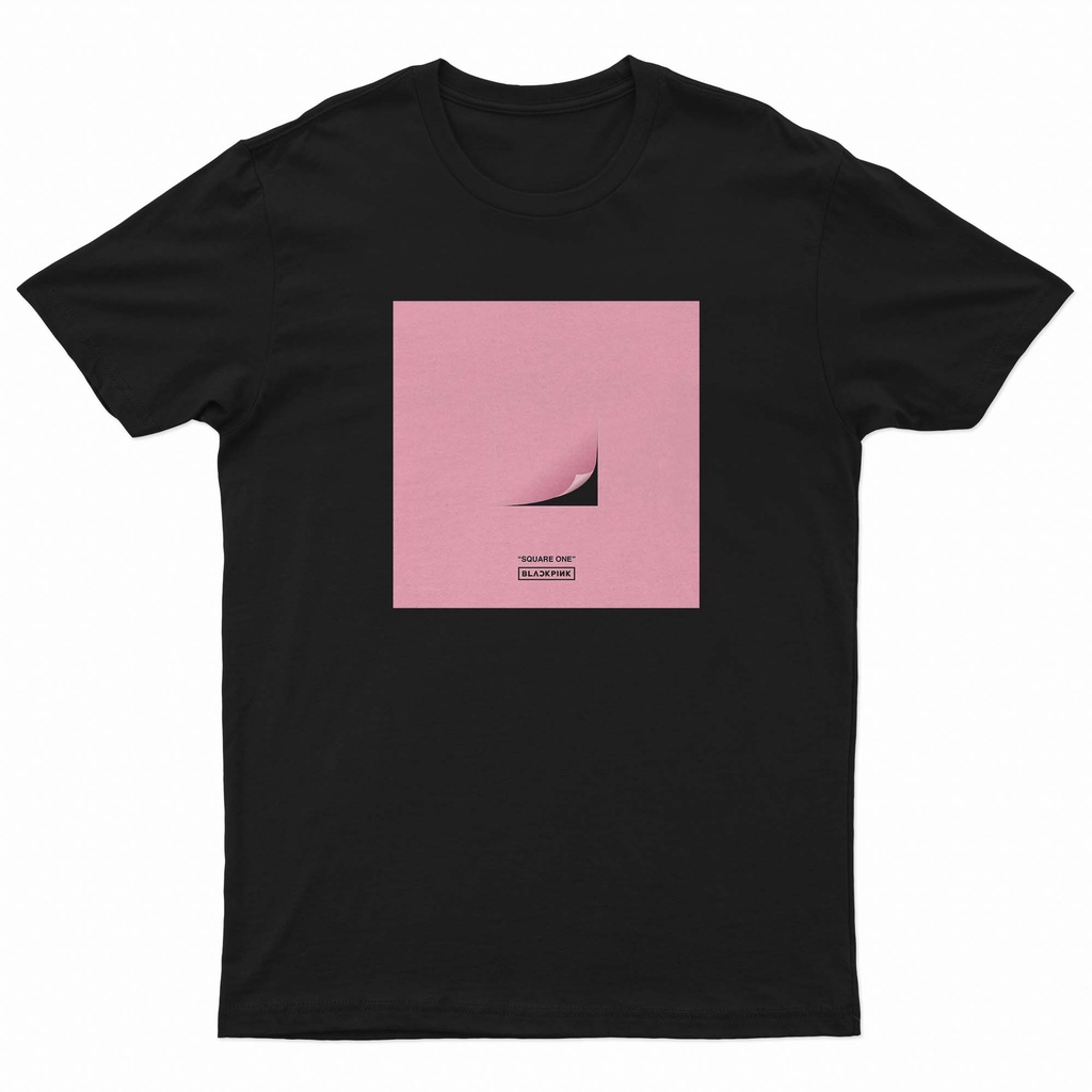 GDPHBP320 Kaos Distro Korea Blackpink Square One Album Kaos Distro Material Kain Combed 30s Hitam