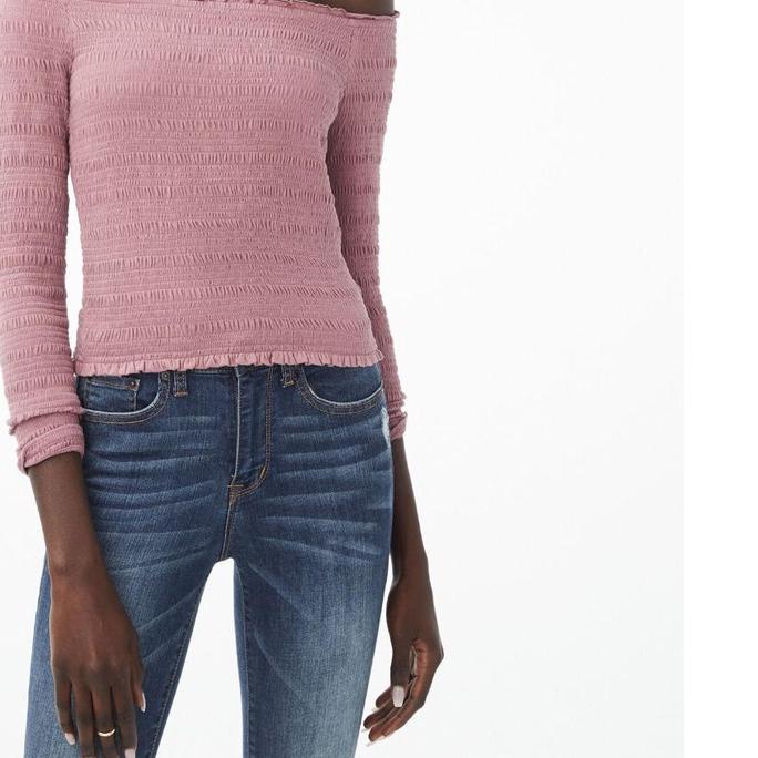 ☊ Aeropostale Long Sleeve Smocked Top ★