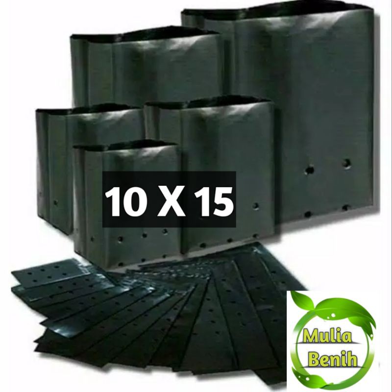 Isi 16 Lembar Plastik Polibag Kecil Ukuran 10x15 Pot Kantong Semai Benih Bibit Sayur Sayuran Media