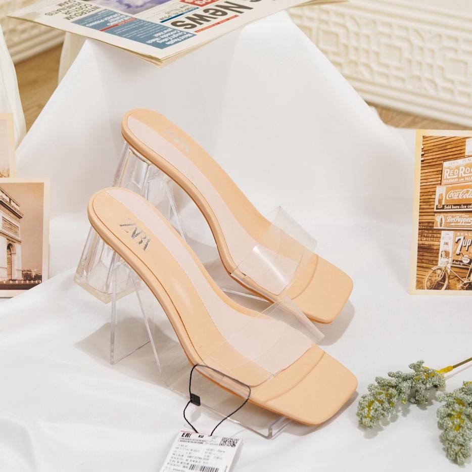 Sandal Hak / Hels Wanita Import Model Kekinian Murah Dan Berkualitas Shoes ZR 221 Transparant By Tas