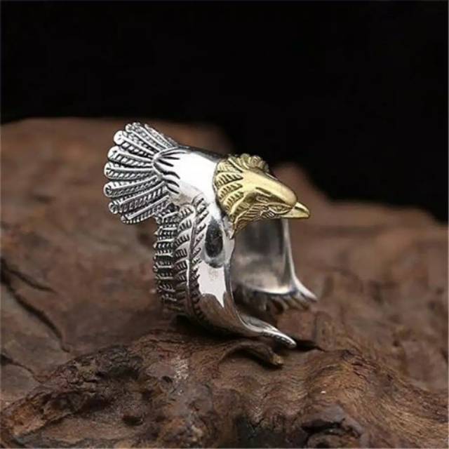 CINCIN HEWAN GAYA BURUNG ELANG VINTAGE | CINCIN PRIA BURUNG TQR-F3CD