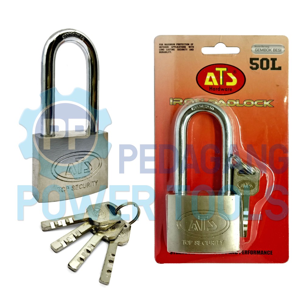 ATS GEMBOK BESI 50 MM LONG PADLOCK KUNCI PAGAR RUMAH LEHER PANJANG