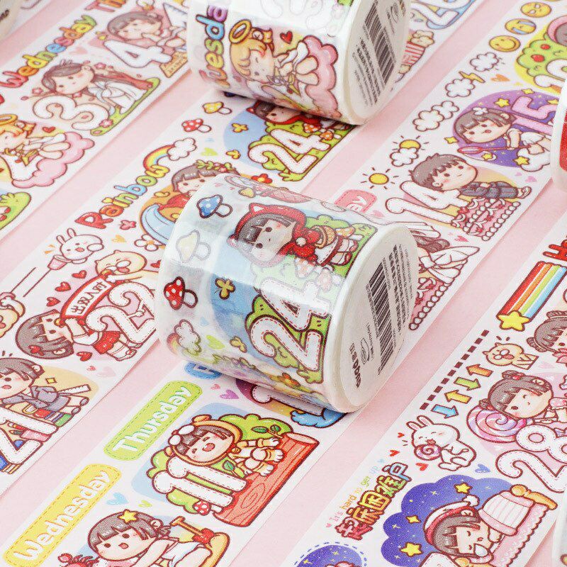 

[30cm/140cm] Share Roll/sampel Tape Roll Sticker Small Mochi Day by Day