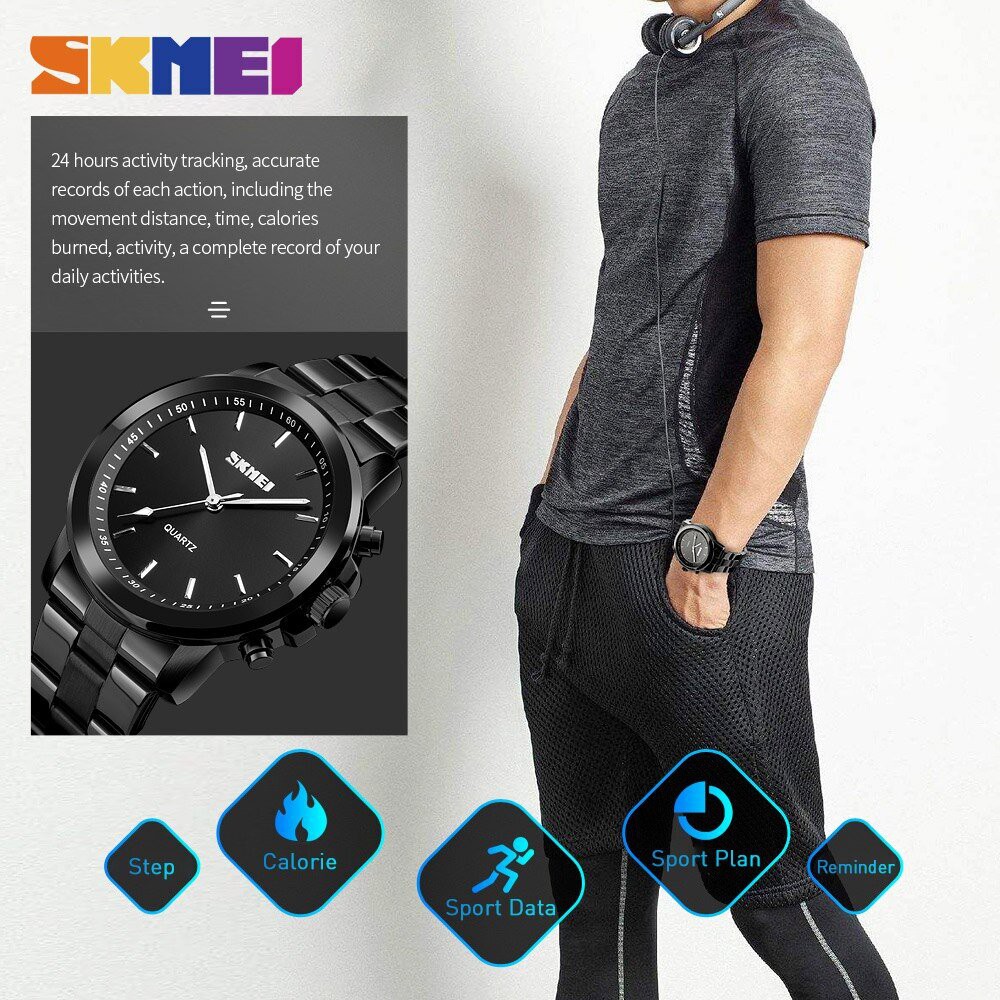 Jam Tangan Pria / SKMEI 1324 / Jam Tangan SmartWatch / Jam Tangan Stainless Steel Original SKMEI