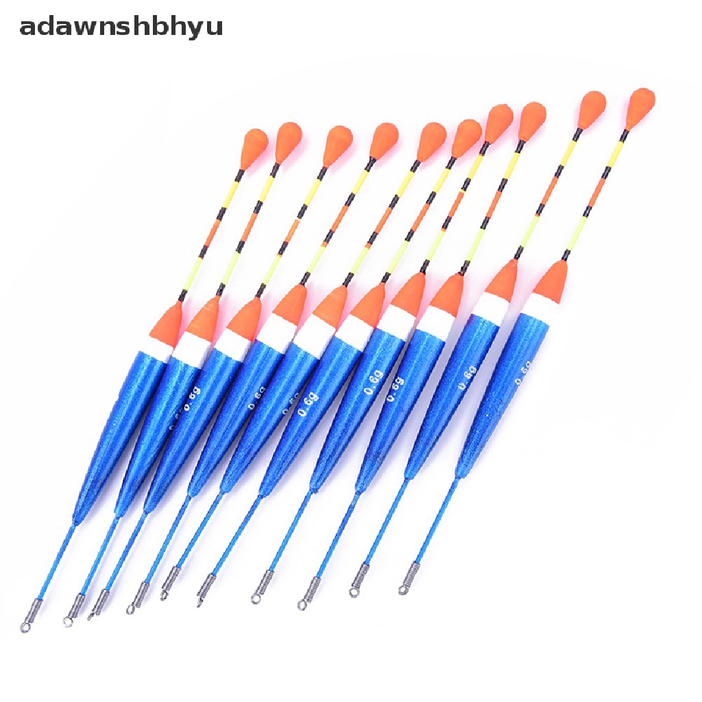 Adawnshbhyu 10pcs Aneka Ukuran outdoor fishing lure floats bobbers hooks slip fish drift