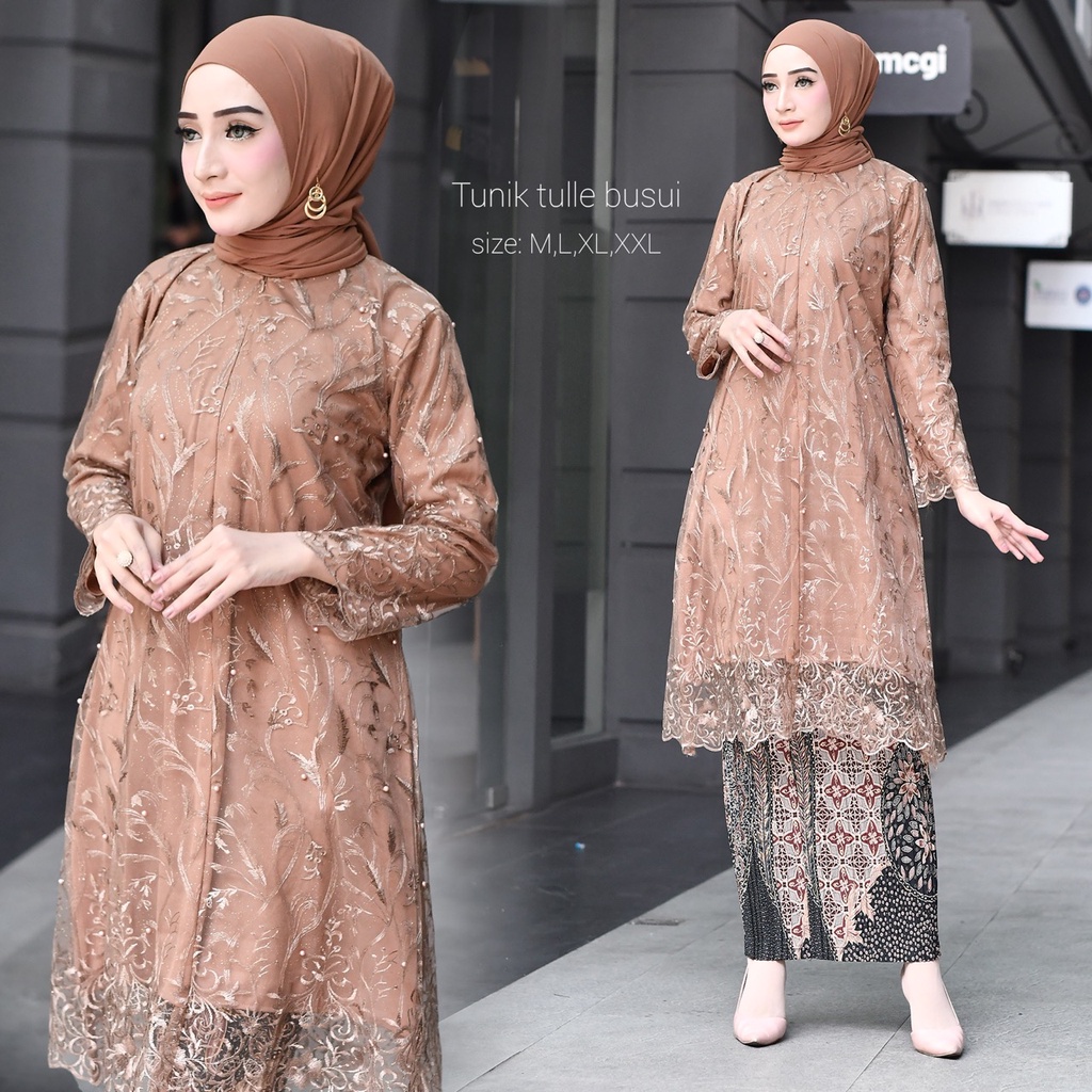 Kadai.baju / Kebaya tunik busui friendly / Kebaya wisuda / Kebaya brukat tulle wanita premium / Tunik brokat Size M L XL XXL