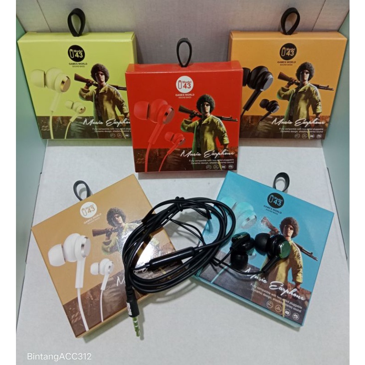 HAND FREE HANDSET EARPHONE GAMES WORLD MODEL 43