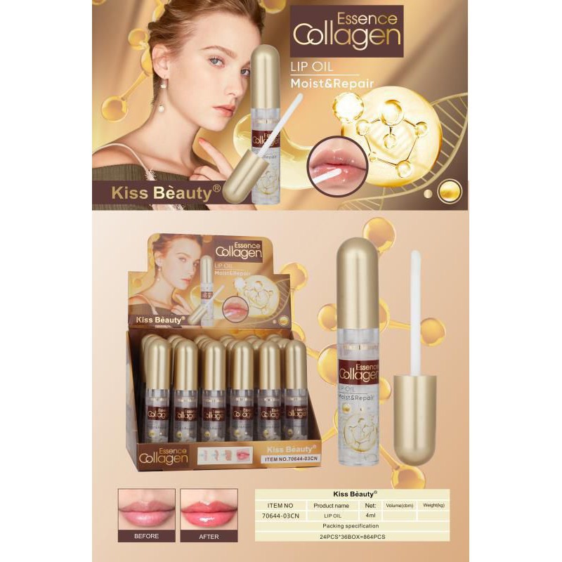 [ECER] LIP OIL KISS BEAUTY MOIST &amp; REPAIR 4 VARIAN NO.70644-03