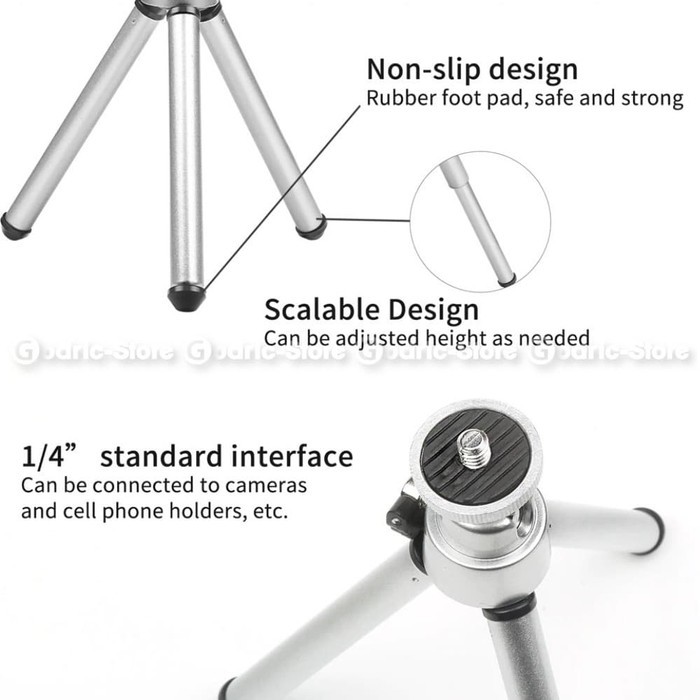 Mini Tripod Alloy HP 2-Section with Holder U Universal Smartphone