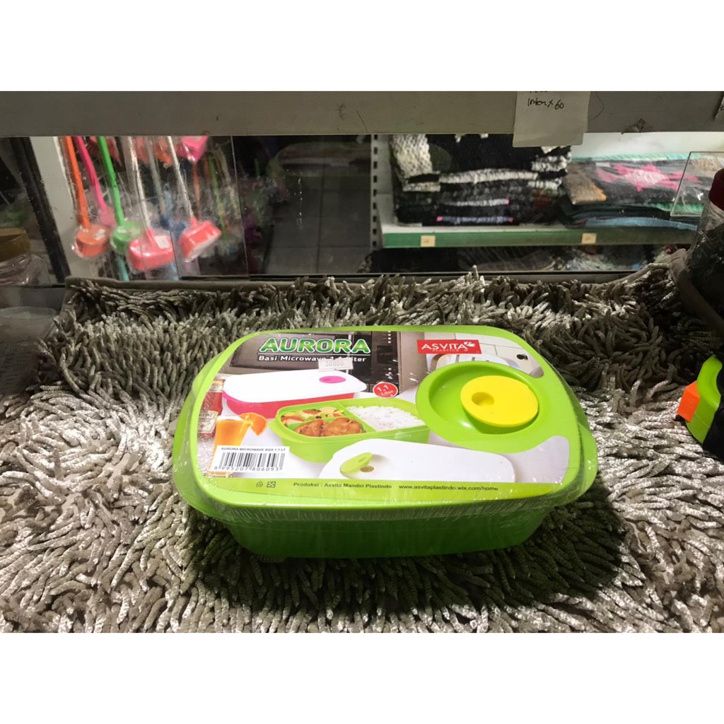 Kotak makan 3 sekat Asvita Foodgrade PP5 Plastik Murni - Ompreng sekat