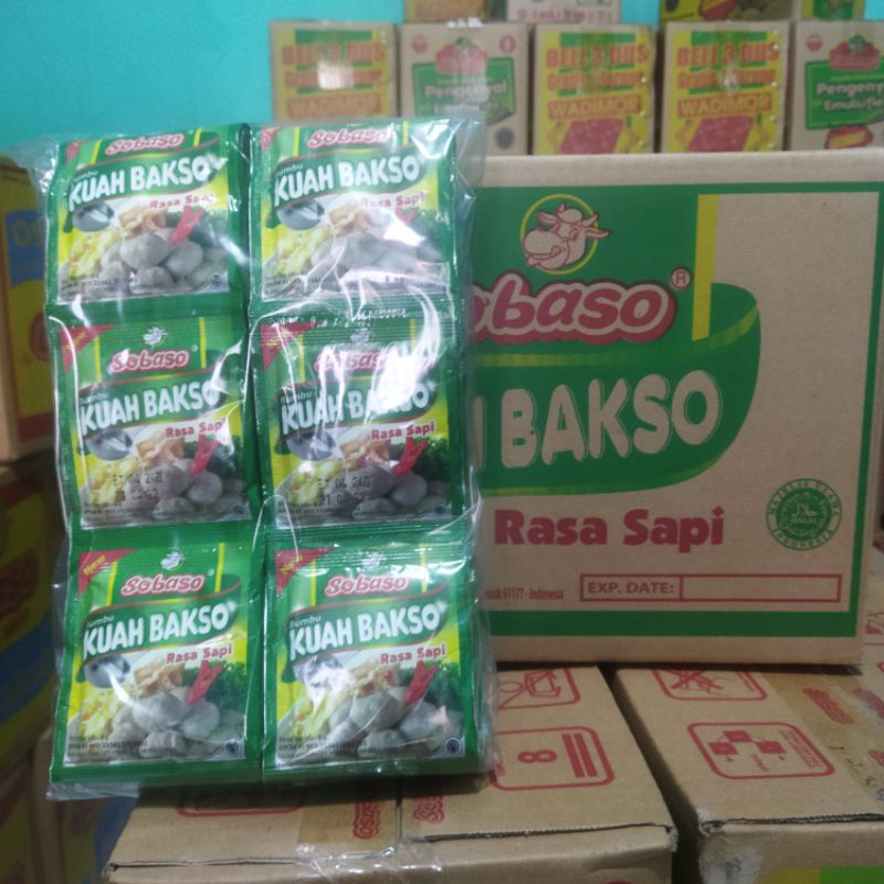 1 Dus Bumbu Kuah Bakso Sachet Rasa Sapi 8 gr Sobaso