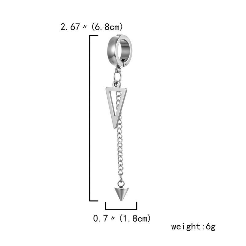 1pc Anting Tusuk Gantung Asimetris Desain Rantai Rumbai Untuk Wanita
