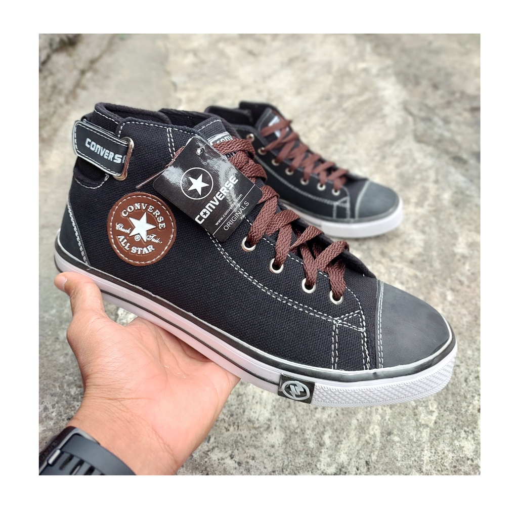 Sepatu Pria Unisex All Star High Boots  Hitam - BTC