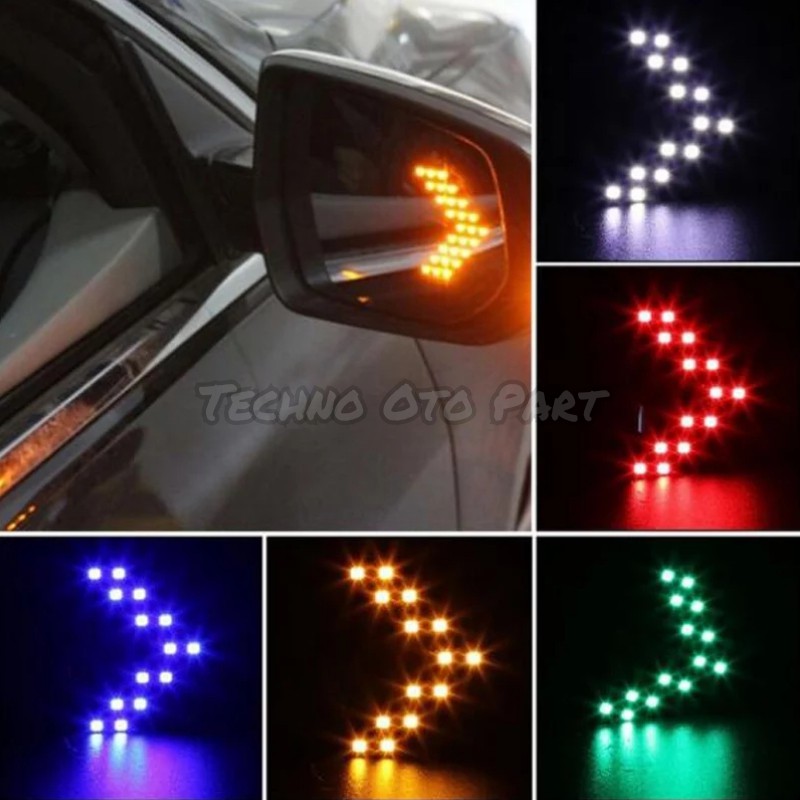  Lampu  Led Sein Spion Mobil  Tanda Panah Arrow Warna Kuning  